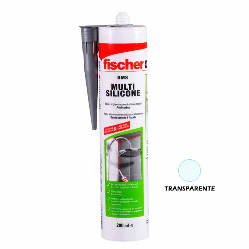 Silicona acética Transparente Fischer x 260 ml