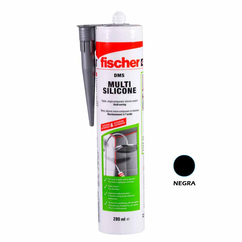 Silicona acética Negra Fischer x 260