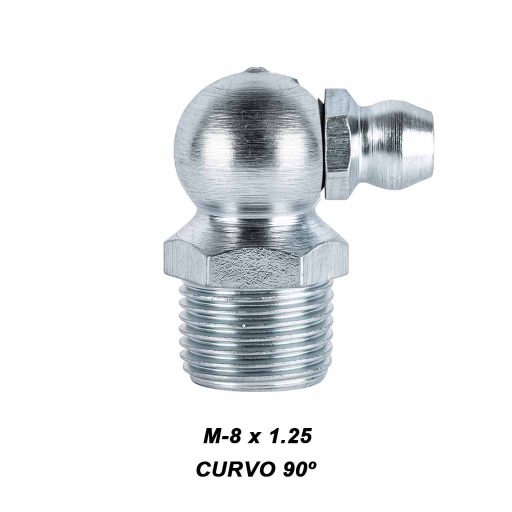 Alemite M8x1.25 curvo 90º