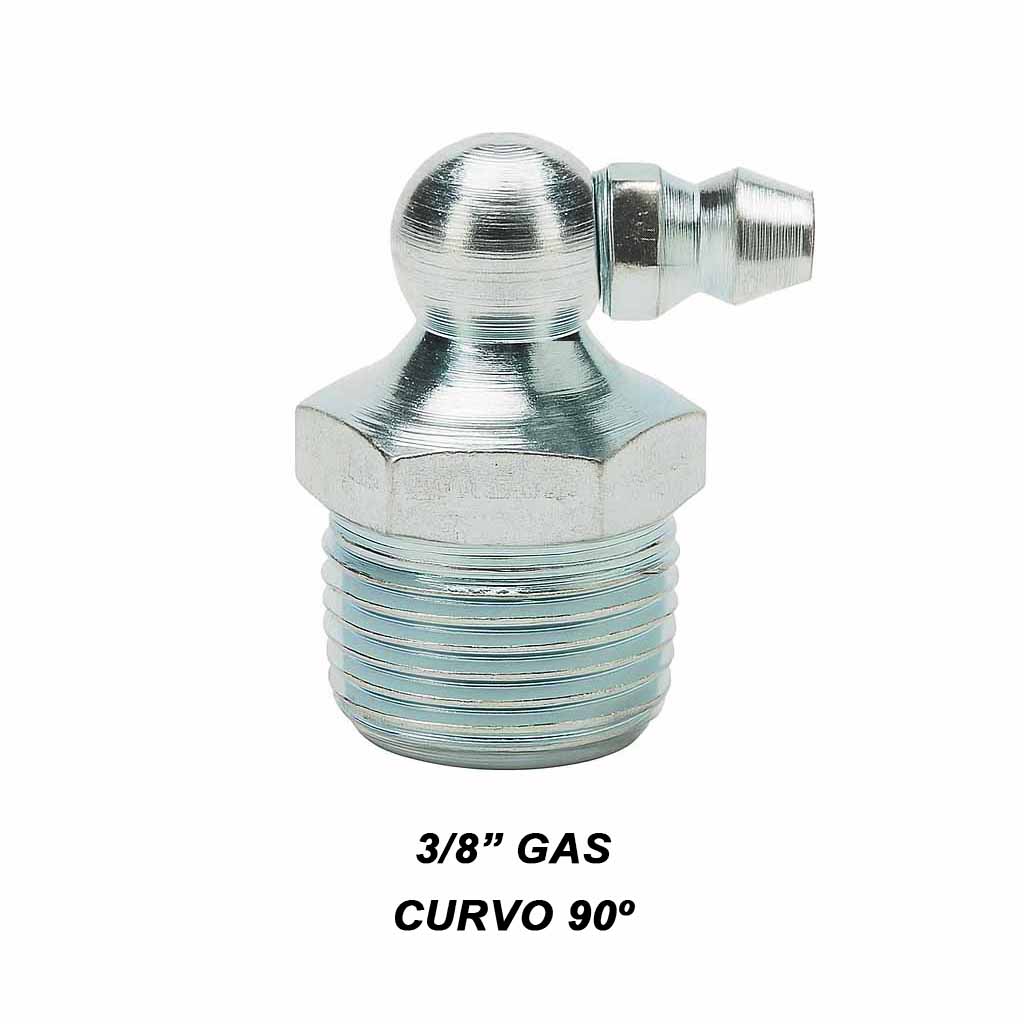Alemite 3/8 gas Curvo 90º