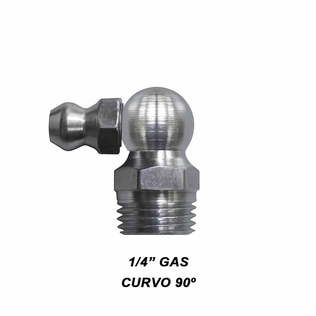 Alemite 1/4 gas curvo 90º