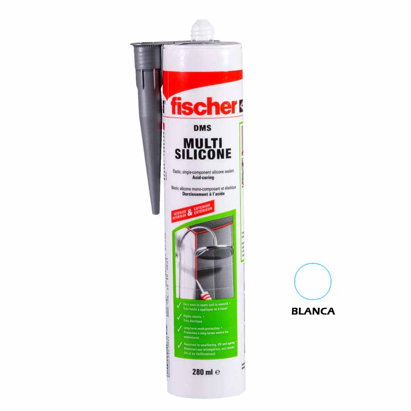 Silicona acética Blanca Fischer x 260 ml