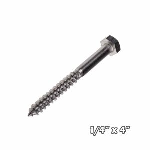 Tirafondo inox 1/4 x 4
