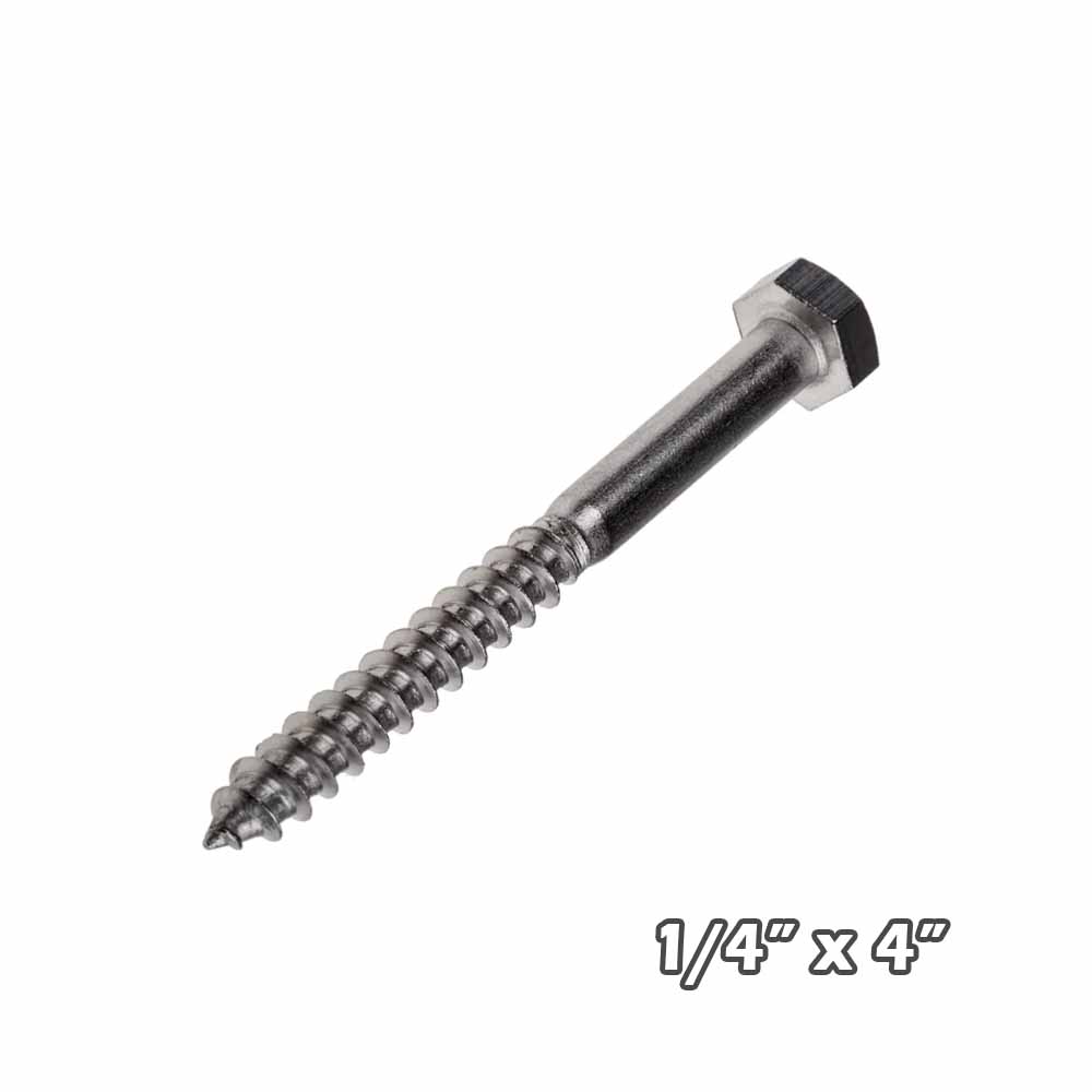 Tirafondo inox 1/4 x 4