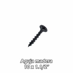Torn aguja madera Negro 10×11/2