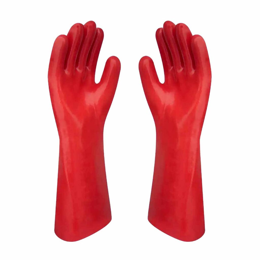 Guante PVC rojo 60 cm