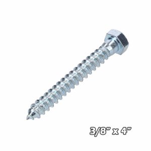 Tirafondo Zinc 3/8 x 4