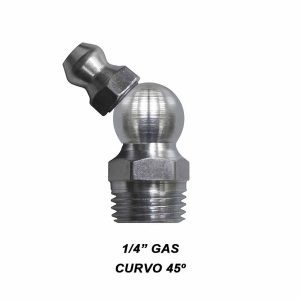 Alemite 1/4 gas curvo 45º