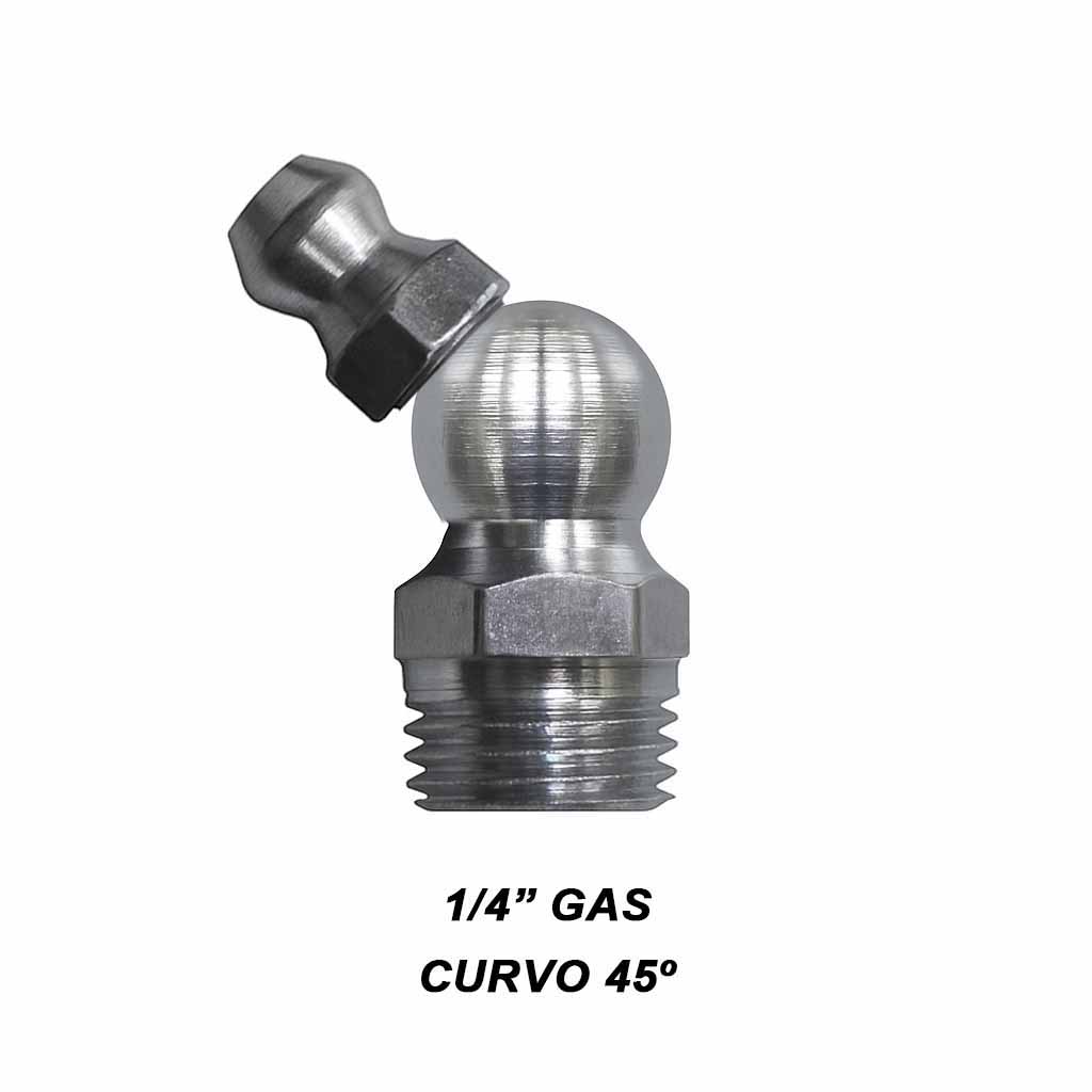 Alemite 1/4 gas curvo 45º