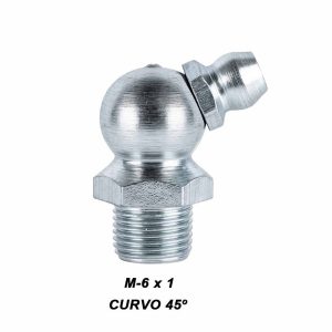 Alemite M6x1.00 curvo 45º