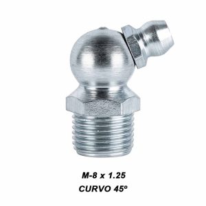 Alemite M8x1.25 curvo 45º