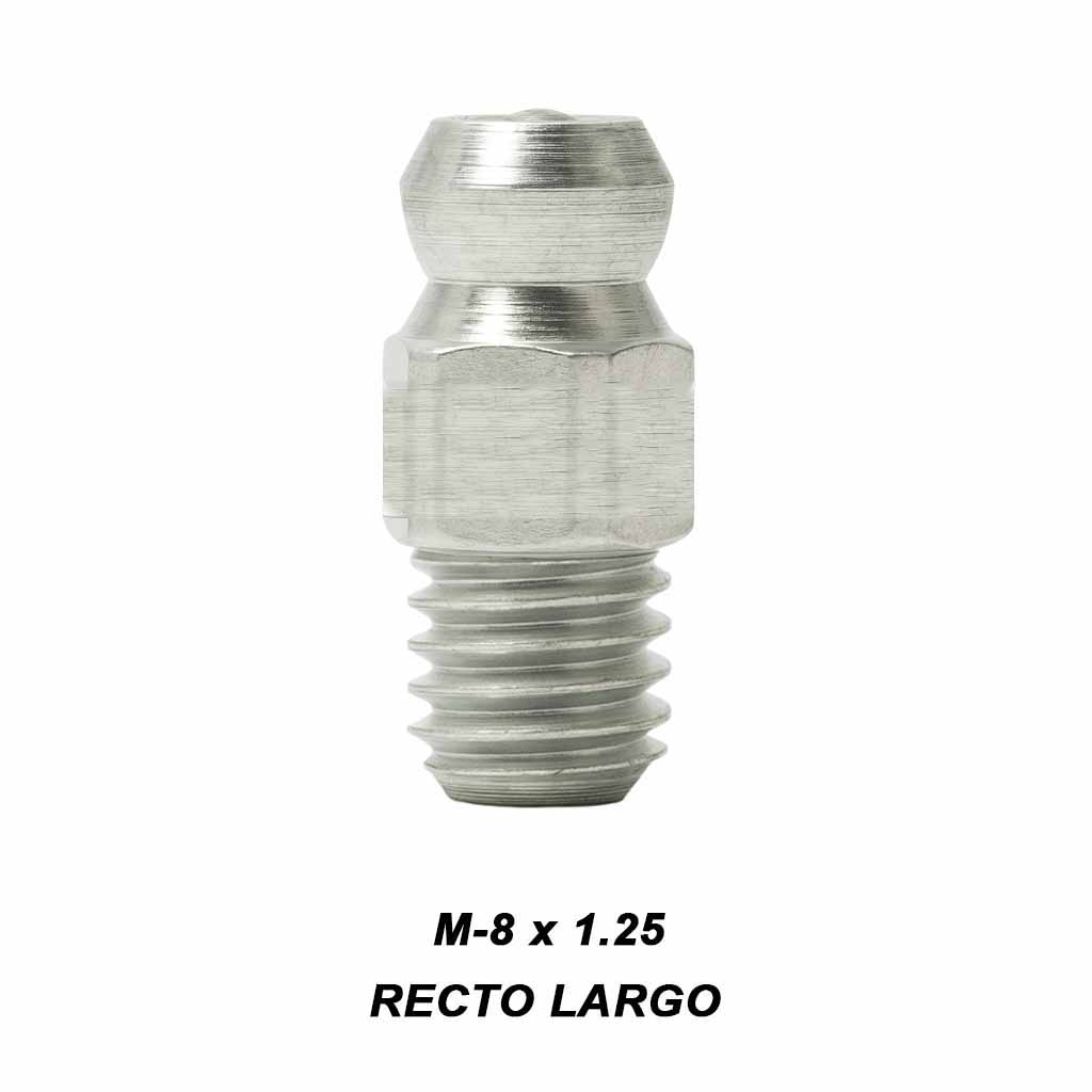 Alemite M8x1.25 recto largo