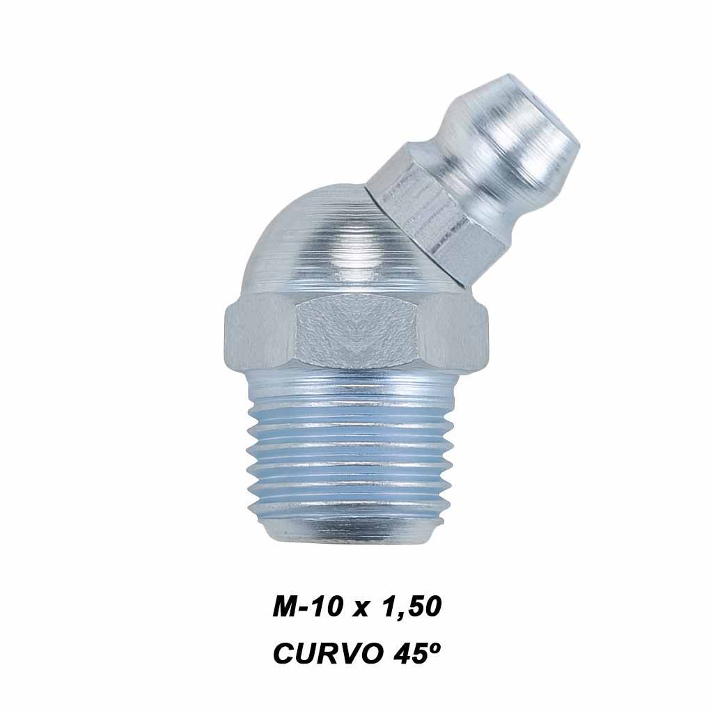 Alemite M10x1.50 curvo 45º