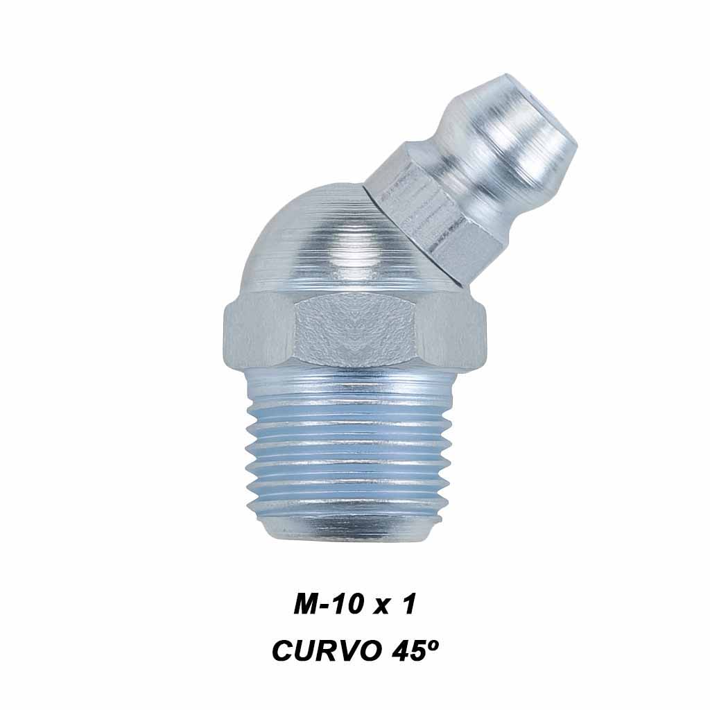 Alemite M10x1.00 curvo 45º
