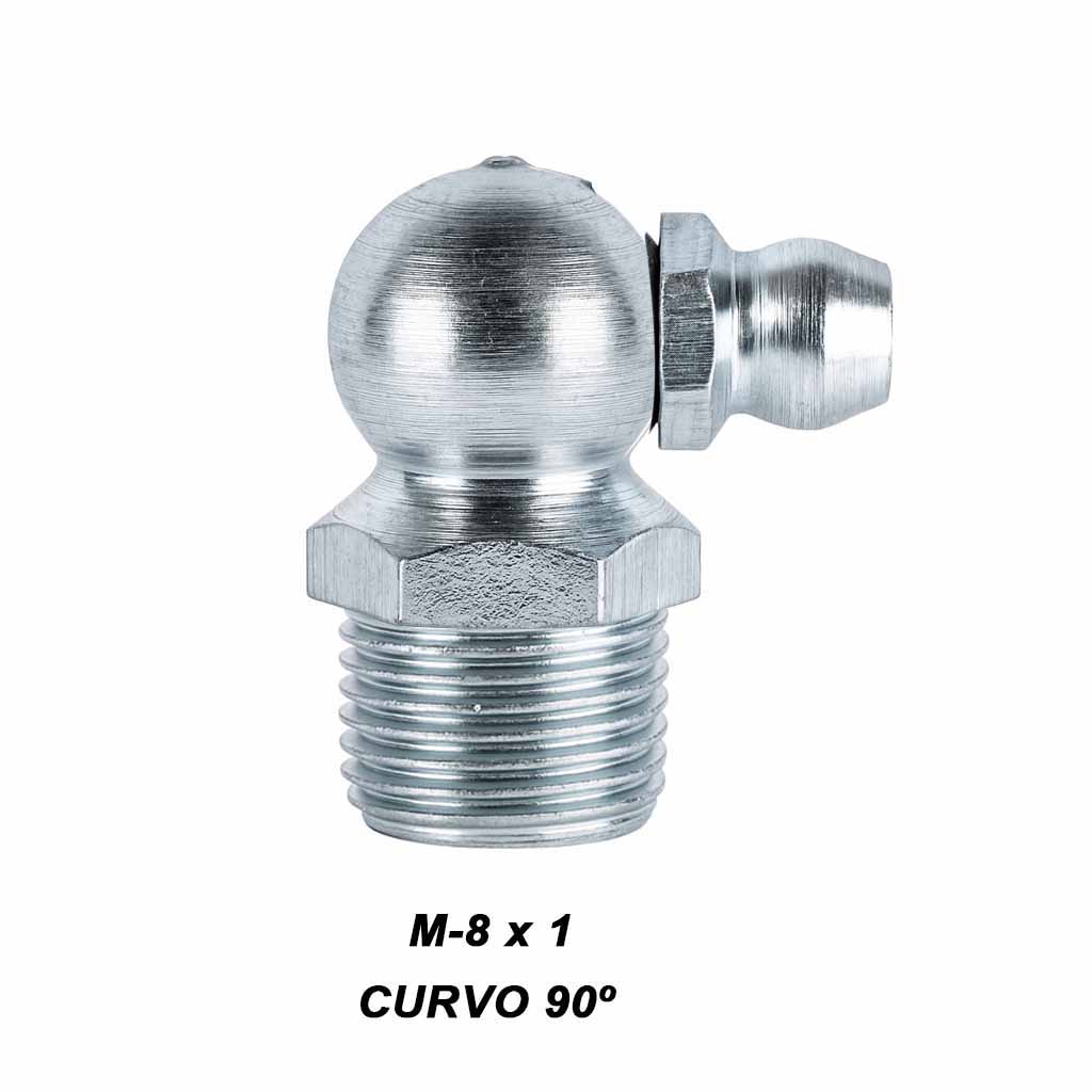 Alemite M8x1.00 curvo 90º