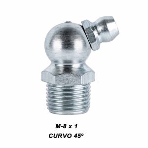 Alemite M8x1.00 curvo 45º