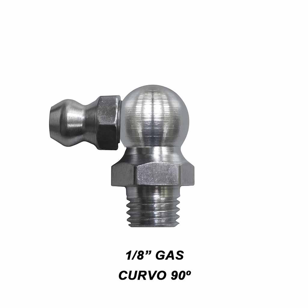 Alemite 1/8 gas curvo 90º