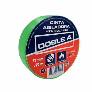 Cinta aisladora pvc x 20 m verde