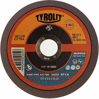 Disco corte 7″ x 3.2 plano Tyrolit