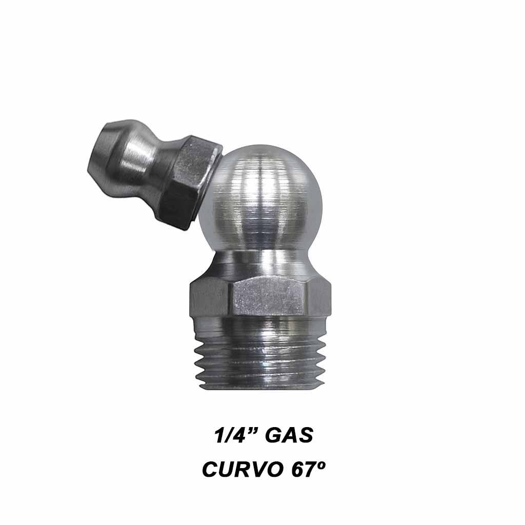 Alemite 1/4″ gas curvo 67º