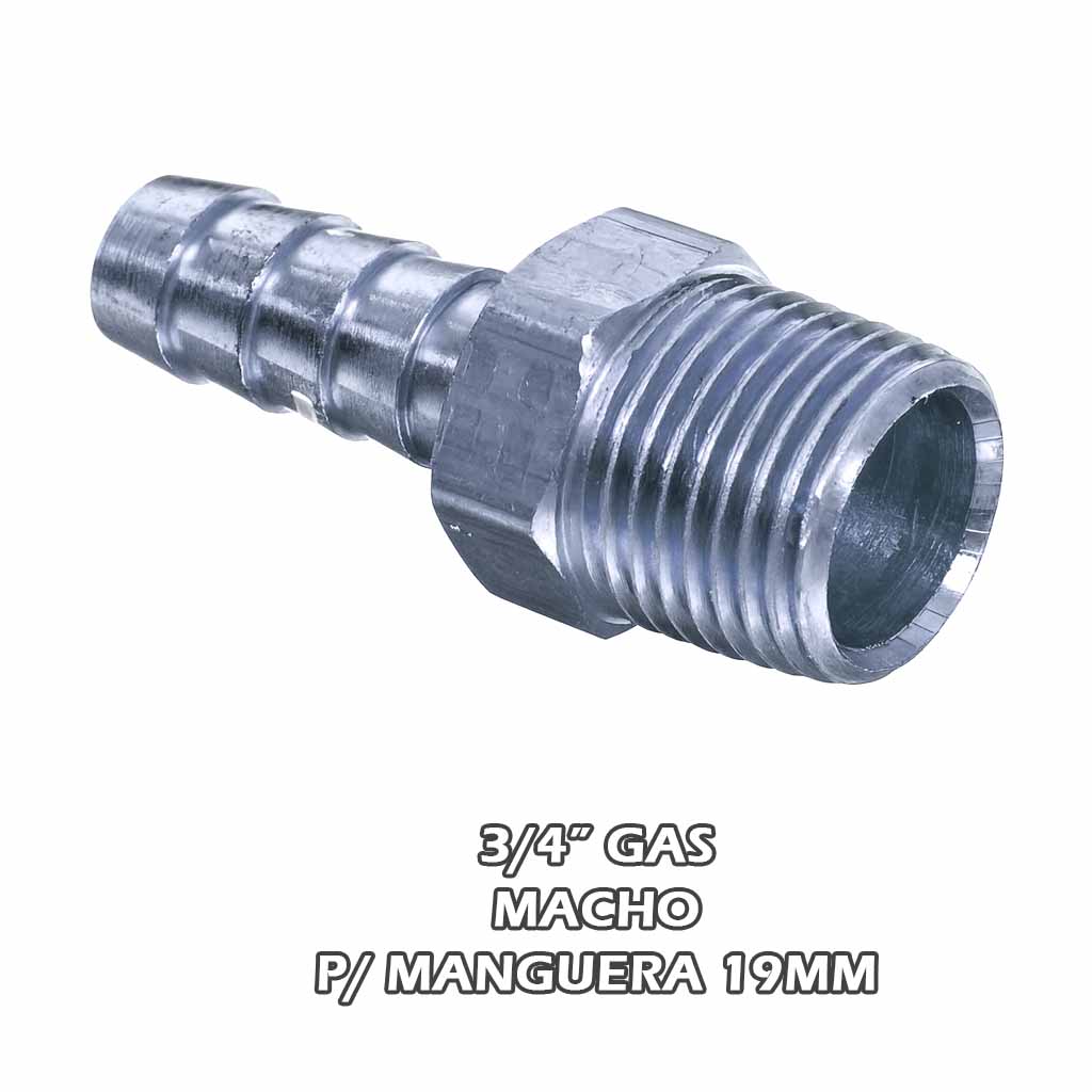 Racord Zinc 3/4 g macho manguera 19