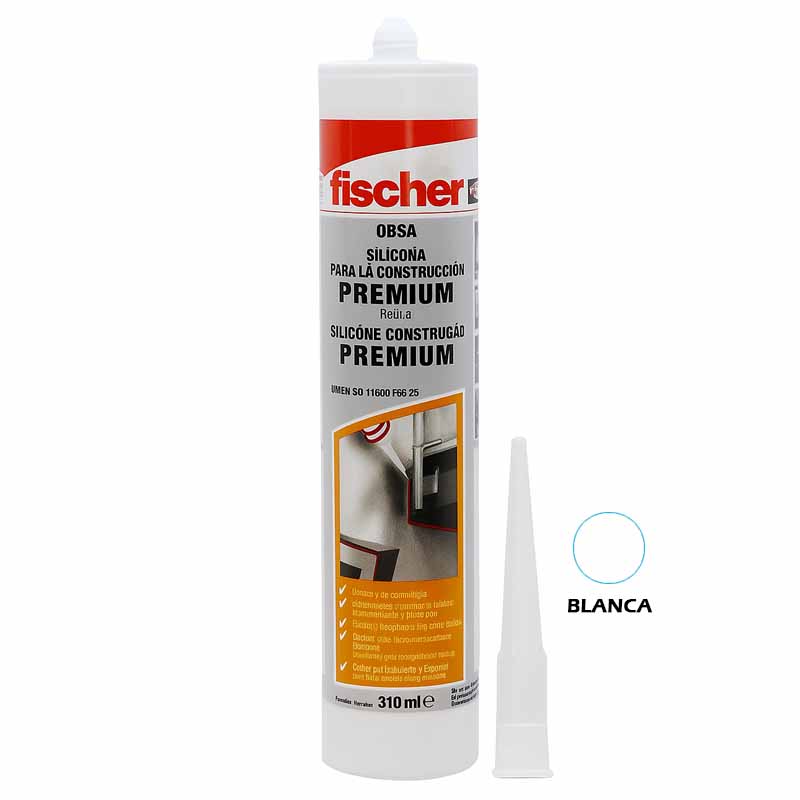 Silicona Neutra Blanca Fischer cartucho x 260 ml