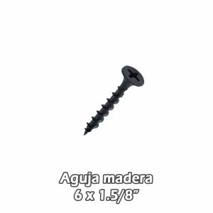 Torn aguja madera Negro 6×1 5/8