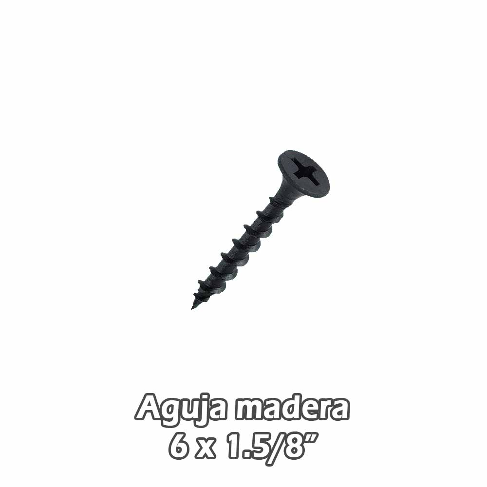 Torn aguja madera Negro 6×1 5/8